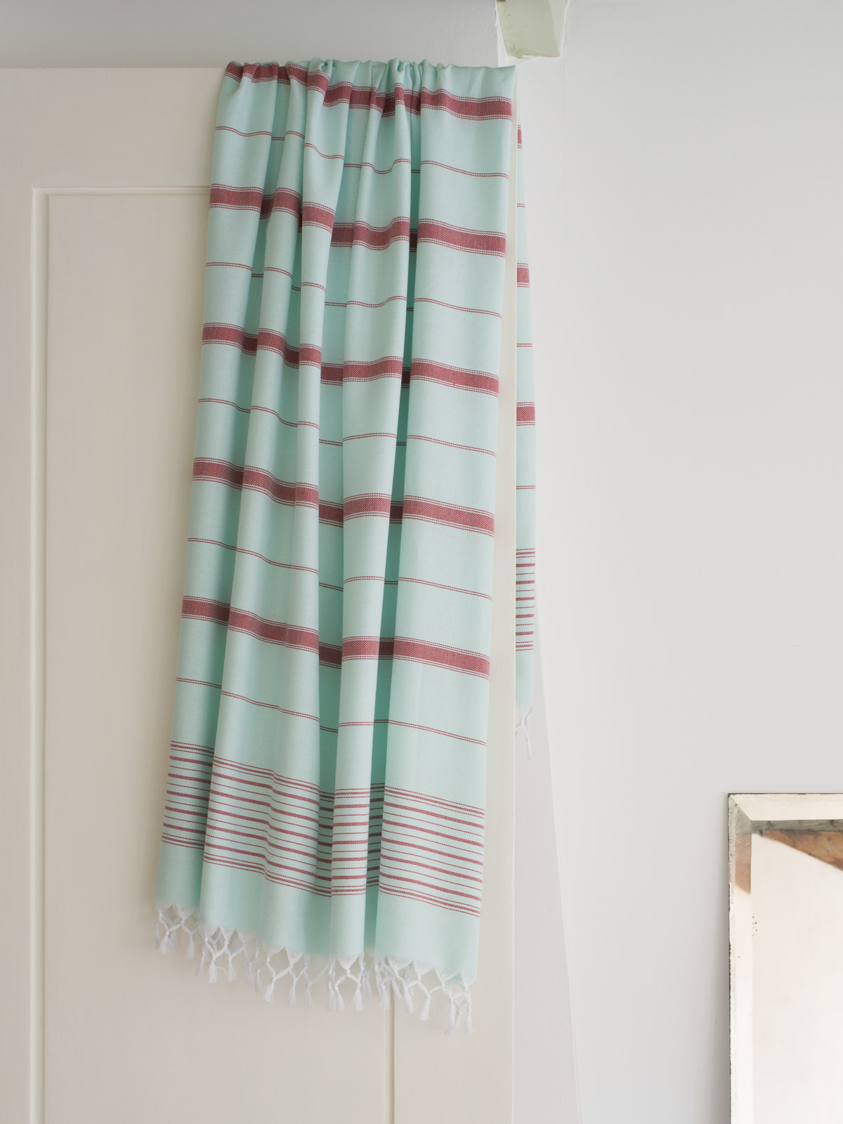hammam towel mint/burgundy 170x100cm